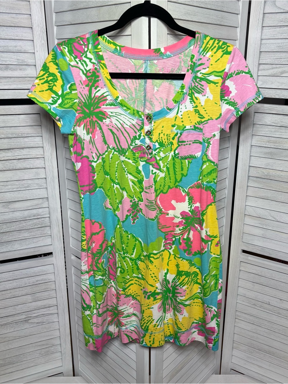 Lilly Pulitzer Pima Cotton Tropical Floral Dress Size S